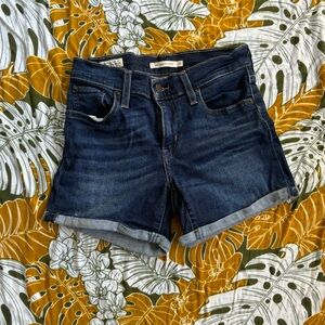 Dark wash Levi shorts